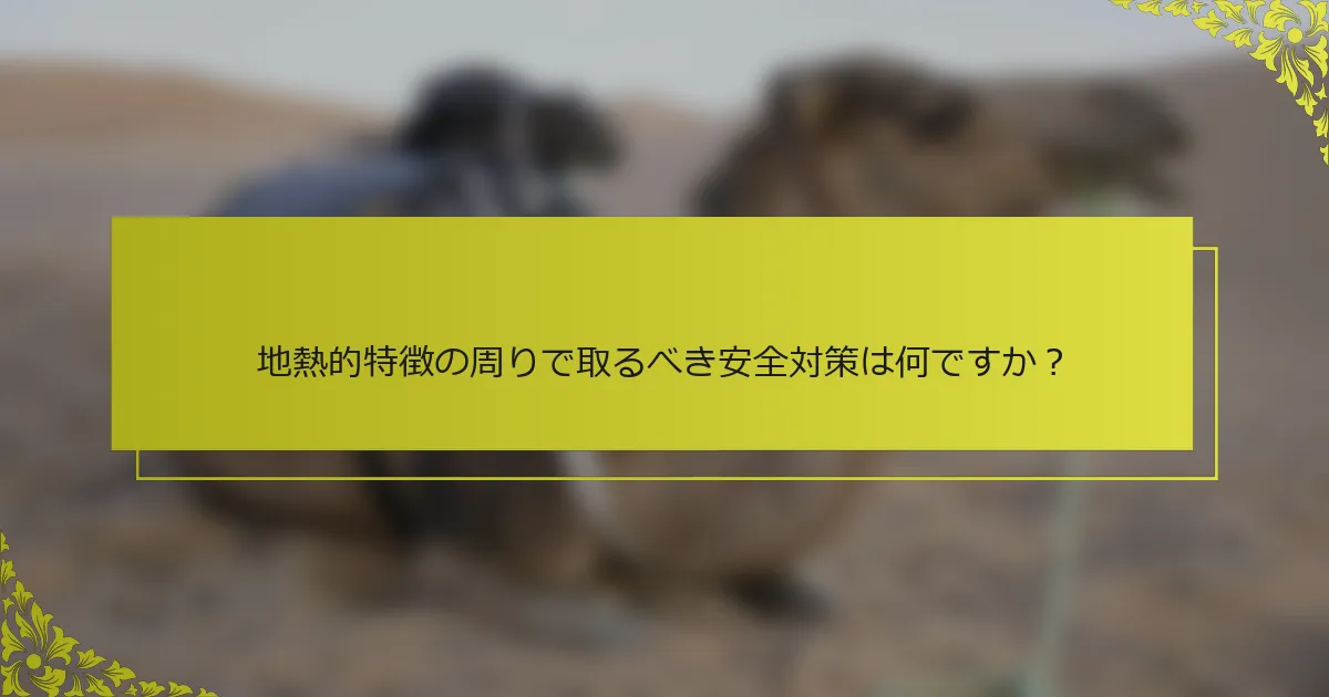 地熱的特徴の周りで取るべき安全対策は何ですか？