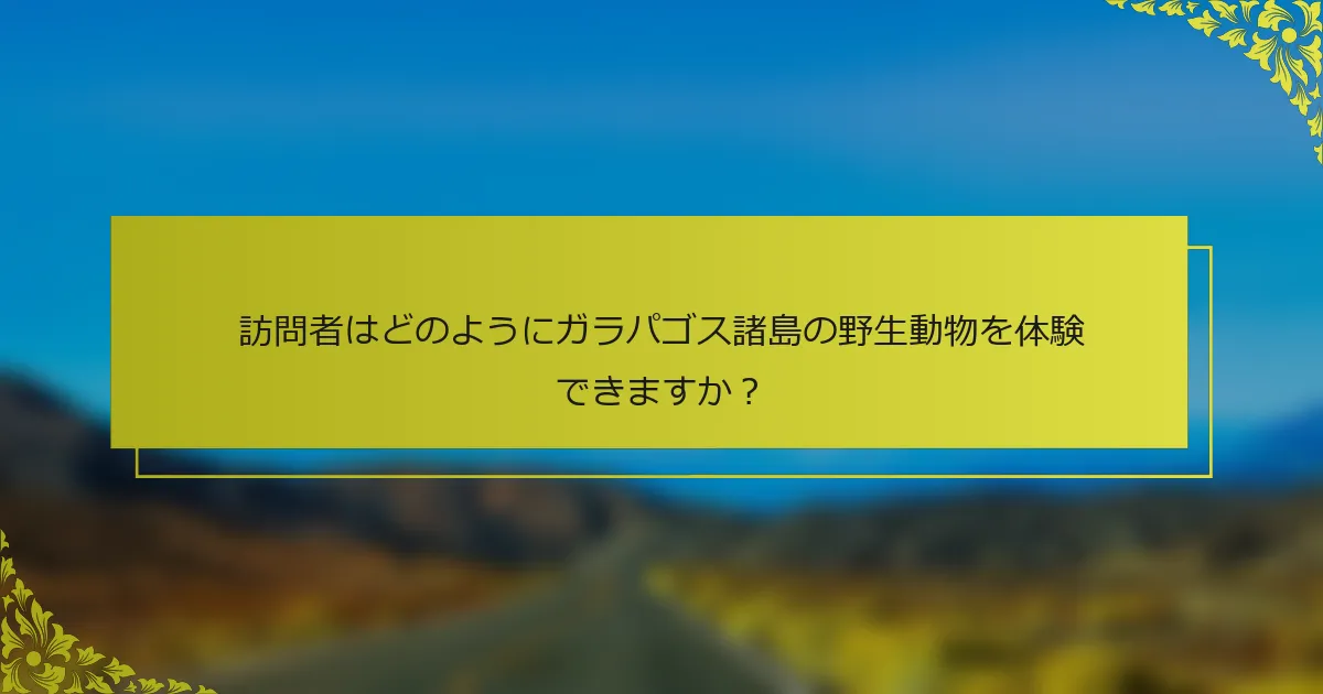 訪問者はどのようにガラパゴス諸島の野生動物を体験できますか？