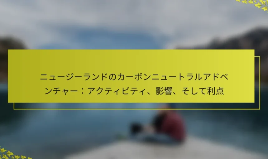 ニュージーランドのカーボンニュートラルアドベンチャー：アクティビティ、影響、そして利点