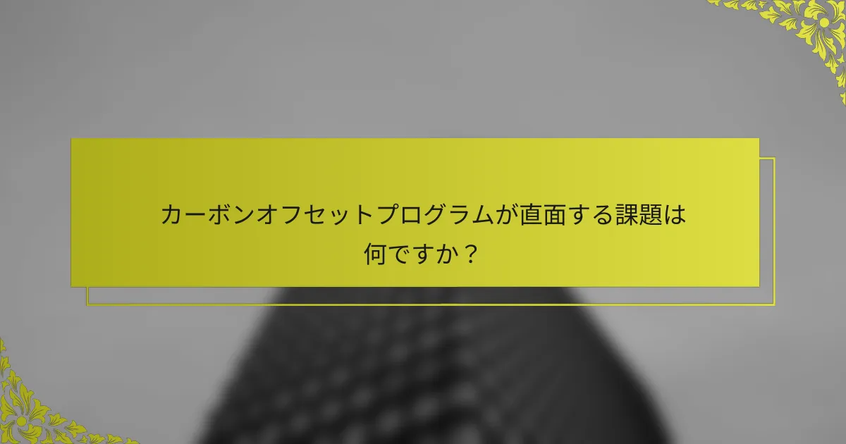 カーボンオフセットプログラムが直面する課題は何ですか？