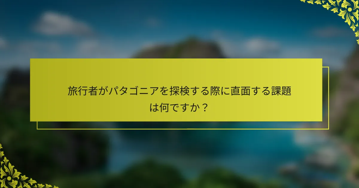 旅行者がパタゴニアを探検する際に直面する課題は何ですか？