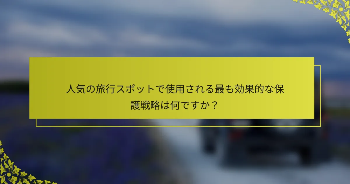 人気の旅行スポットで使用される最も効果的な保護戦略は何ですか？